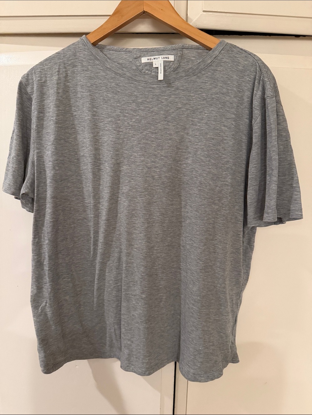 Helmut Lang Heather Grey Short Sleeve Crew Tee